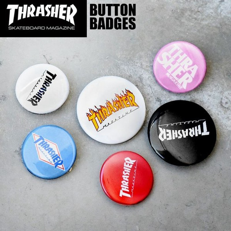 缶バッジ おしゃれ 3つセット Thrasher スラッシャー 3個セット 3つ入り 缶バッジ ロゴ ブランド スケーター マグロゴ フレームロゴ 通販 Lineポイント最大0 5 Get Lineショッピング