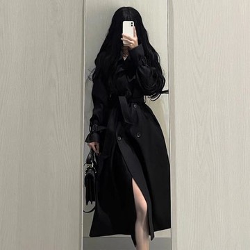 學院風復古英倫風衣女款2025新款春高級感收腰外套中長款文藝大衣