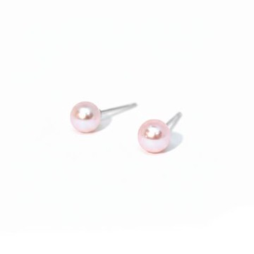 EM【eileen me】X ISOWA 5mm Akoya 淡粉色 天然珍珠耳環 18K金耳針 尋梅