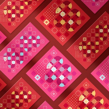 2025蛇年印花質感手工紅包春聯