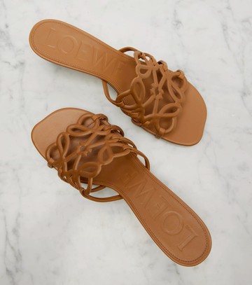 Loewe Petal Anagram 45 leather mules