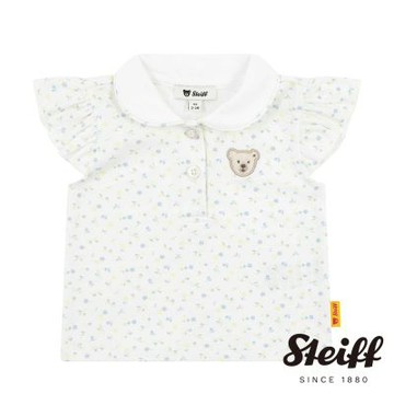 STEIFF 熊頭童裝 翻領印花蝴蝶袖短袖T