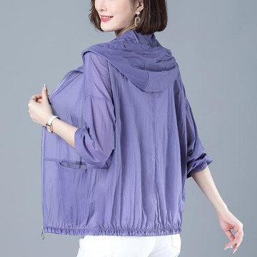 防曬衣女夏季薄款2025新款洋氣中年媽媽防曬服寬松大碼空調衫外套