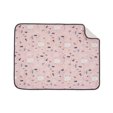 ahtty blanc 兒童防水睡墊 兩面用 40支棉材質 柔軟吸水  White Bear Pink  S 100 x 75cm  Whie Bear Pink  1個