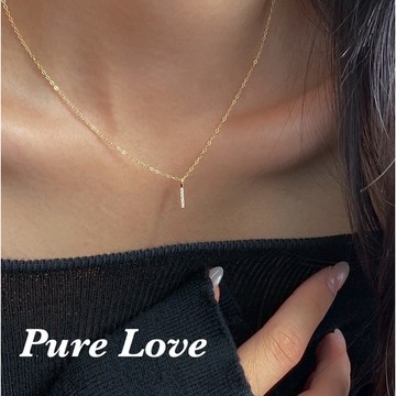 Pure Love樂芙 / 正韓 銀飾【S925純銀】N0118簡約通體純銀一字排鑽鋯石鎖骨鏈 短項鏈 /金 銀