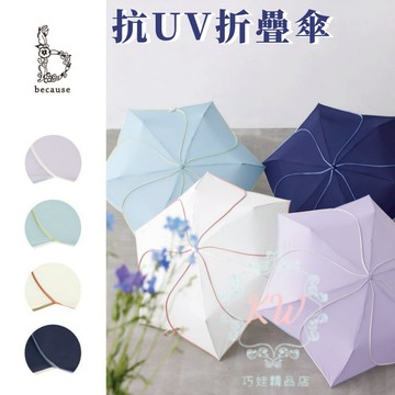 【台灣出貨】陽傘 雨傘 折疊傘 深藍色 傘 抗uv傘 UV傘 防曬雨傘 折傘 摺傘 because傘 防曬