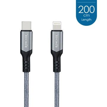 [RONEVER] 鋁合金編織充電線(C-IOS) VPC169-20 200CM