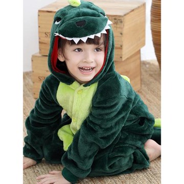 可愛小恐龍秋冬加厚動物連體睡衣