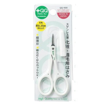 日本綠鐘+QQ附套不鏽鋼毛髮彎式安全修容剪(QQ-900)