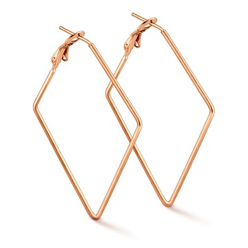 耳環 ．鏤空菱形．白鋼．無禮盒