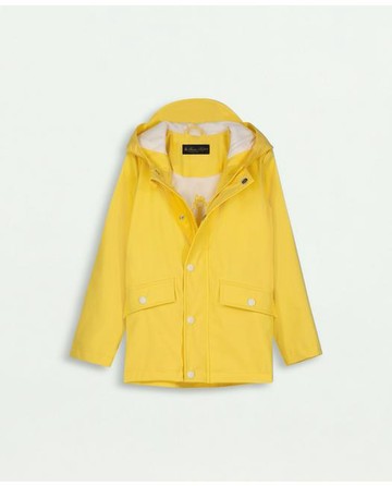 Brooks Brothers Kids Hooded Rain Jacket | Medium Yellow | Size 12