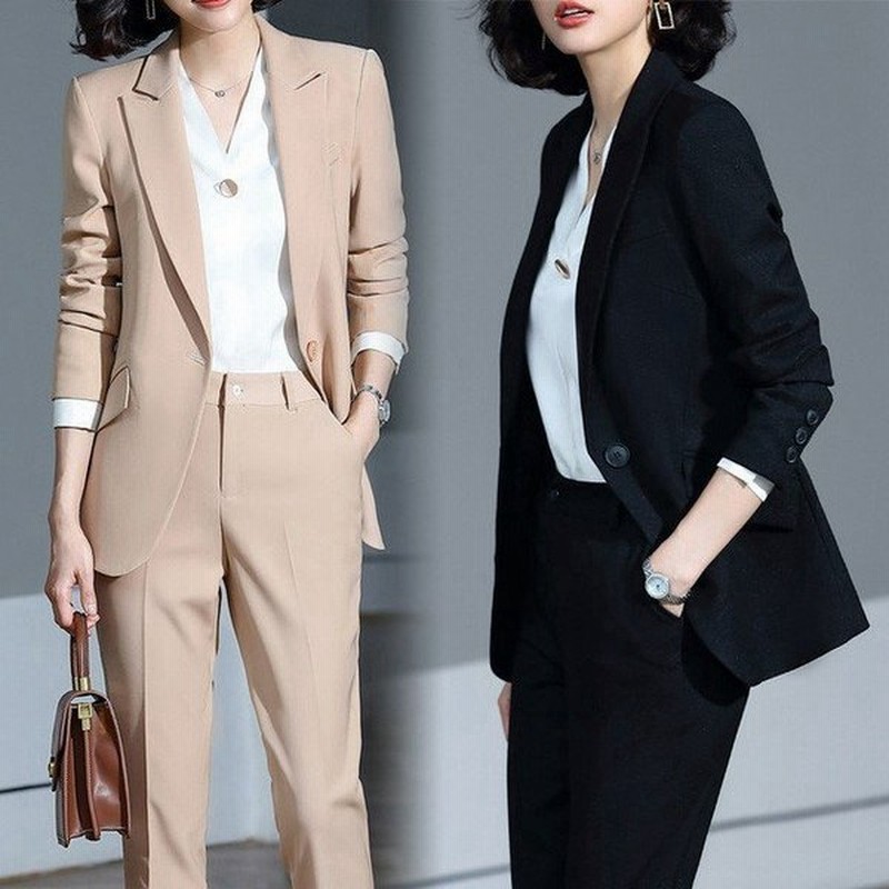 レディース スーツ フォーマル 通勤 Ol ブラック ベージュ パンツスーツ スカートスーツ 2点セット オフィス ビジネススーツ 30代 40代 通販 Lineポイント最大get Lineショッピング