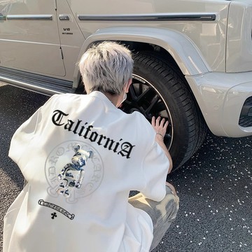 【隔日到貨 高磅熊熊大印花】重磅短t 280g純棉短袖T恤夏季美式復古短袖上衣加大碼Oversizet恤男生短袖男生T恤