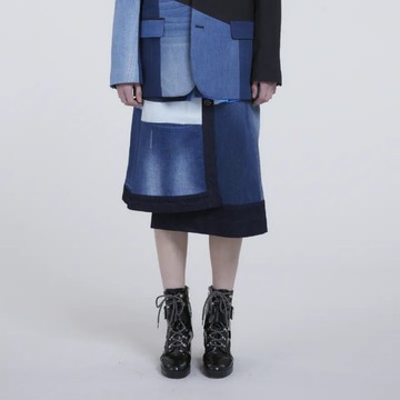 丹寧一片裙