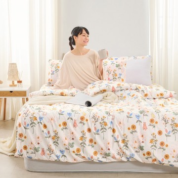 【DUYAN 竹漾】 舒柔棉 涼被/ 日葵小兔 台灣製_廠商直送