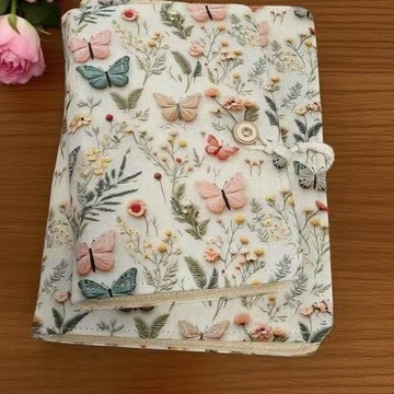 🎀臺灣出貨🎀平面印花手工布藝活頁本ins學生可拆卸活頁記賬本手帳標準記事本 筆記本 手帳本 手帳 日記本 記事本 手