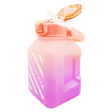 FAmILyLIFE 生活 超容量彈蓋式漸層運動水壺 附吸管  櫻花粉  1.5L  1個