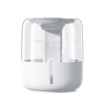 水氧機 WODER 6.8L大容量智能數顯雙噴加濕器 靜音納米霧化水氧機 USB桌面空氣保濕噴霧器 氛圍夜燈 6800ml-白色
