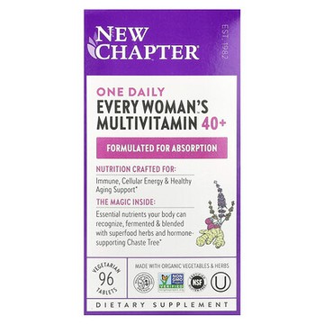 New Chapter, 40 歲以上女性每日一次多維生素，96 片素食片