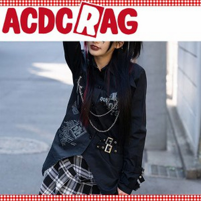 Acdc Rag エーシーディーシーラグ 980シャツ パンク ロック ファッション V系 原宿 原宿系 韓国 長袖 シャツ トップス レディース スカ 通販 Lineポイント最大4 0 Get Lineショッピング