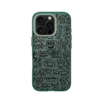 iPhone 16 Pro Clear 憂墨綠 - Keith Haring - Line Art