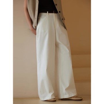 哈齒老錢風慵懶高腰廓形顯瘦神褲