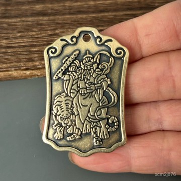 🙏🏻武德宮過爐 開光🔥八月初更新-黃銅五路財神之首趙公明招財令神像掛件聚財吊墜 BTR3
