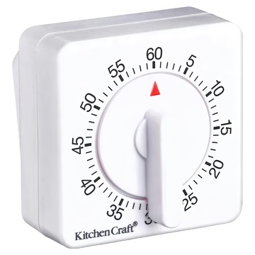 KitchenCraft 方型發條計時器 60分鐘  白色  1個