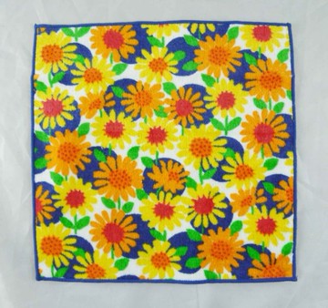 【震撼精品百貨】小花~手帕『藍邊』