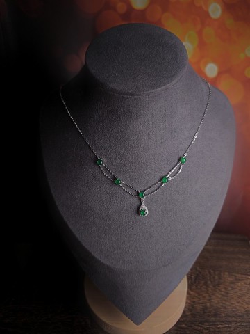 財富•健康|冰綠多顆套鏈|A貨翡翠純銀雙層宮廷風項鍊