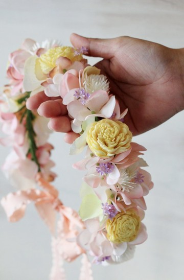新娘花冠 【優惠組合系列】花冠 / 手腕花(黃)