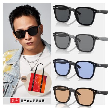 【RayBan 雷朋】膠框太陽眼鏡(RB4392D-601/87、601/80、601/93、645087 66mm 多款任選)