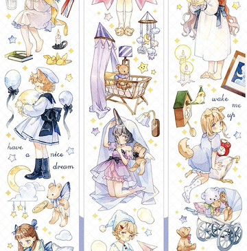 暮眠子 貓系女孩集 PET 和紙膠帶 台灣製 10米卷