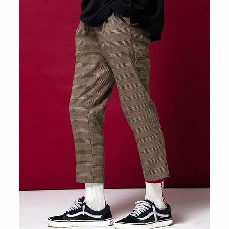 シルバーバレット Vicciグレンチェック柄クロップドパンツ メンズ ブラウン Ll Silver Bullet 通販 Lineポイント最大1 0 Get Lineショッピング
