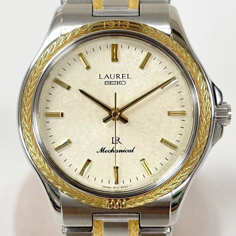 SEIKO】セイコー LAUREL 腕時計 6110-6000 18KTベゼル 手巻き 裏 SEIKO】セイコー LAUREL 腕時計 6110-6000 18KTベゼル 手巻き 裏