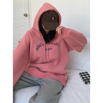 今年流行衛衣女2025春秋新款加絨加厚連帽高級感超好看中長款外套