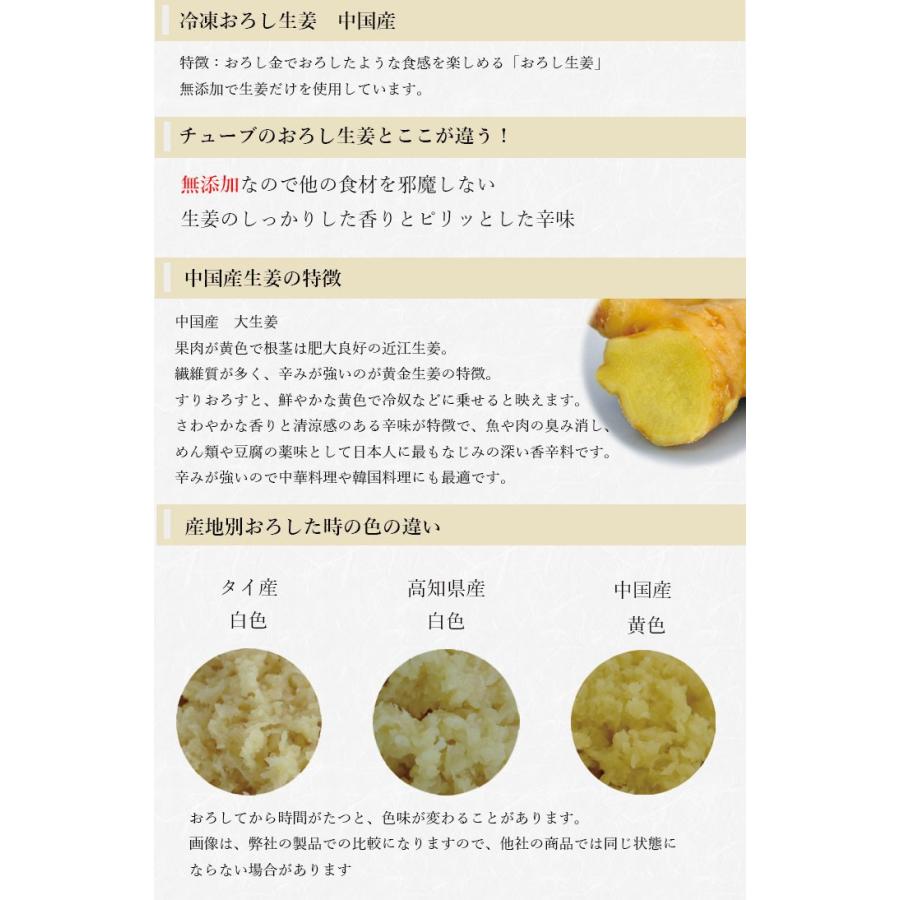 冷凍 皮ごとおろし生姜 1kg×10パック 中国産 一次加工品