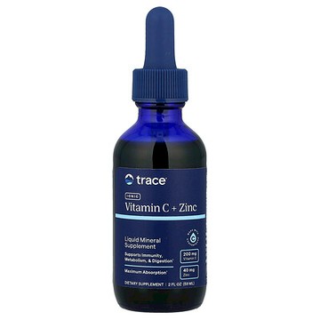Trace, 離子維生素 C+鋅，液體礦物質補劑，2 液盎司（59 毫升）