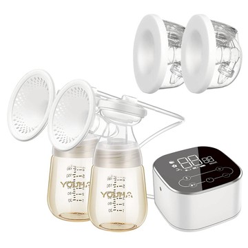 YOUHA 優合 雙邊電動吸乳器 YH-5020S + 優捷 Express Cups Plus 雙邊免手持真空集乳杯 24mm 超值組  黑色  1組