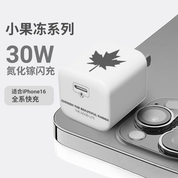 【30w氮化鎵快充】楓葉適用蘋果充電器iPhone16promax手機充電頭16pro新款pd快充15數據線套裝typec長