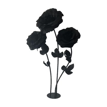 小紅書網紅同款黑色仿真玫瑰花店面玄關攝影婚慶周慶背景裝飾成品