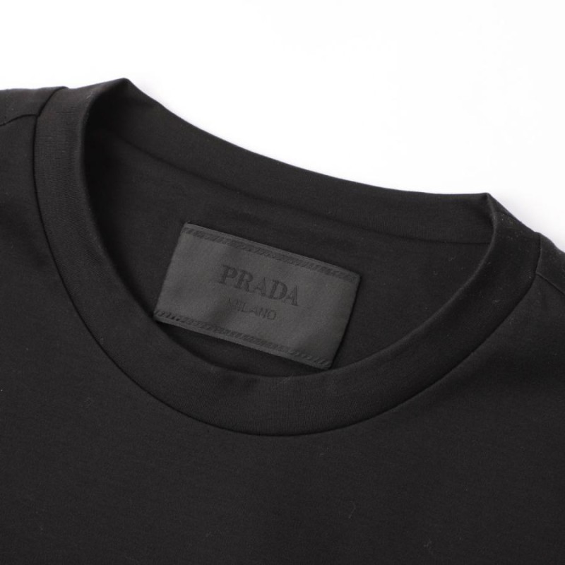 プラダ PRADA クルーネック半袖Tシャツ ブラック メンズ ujn837-s231