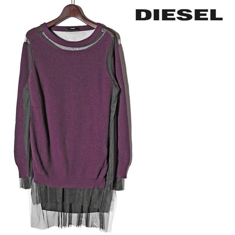 ディーゼル DIESEL 長袖ニットセーター レディース シースルーメッシュ