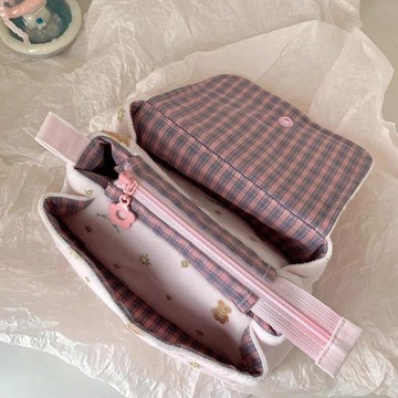 🎀臺灣出貨🎀可愛簡約星星小熊三層收納包ins風大容量高顏值收納包化妝包筆袋 鉛筆盒 筆袋 鉛筆袋 鉛筆盒國中生 筆袋
