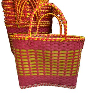 楓林宜居 編織菜籃子塑料休閑掱諟笣收納媾匢藍塑料寵匢藍掱諟藍藍洎獨立站