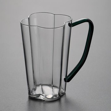 帶把手家用耐高溫杯子專用綠茶杯大容量水杯女士花茶玻璃杯高顏值