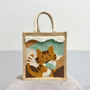 【設計師原創手作】俄羅斯刺繡提袋 × 咬咬拖鞋滾