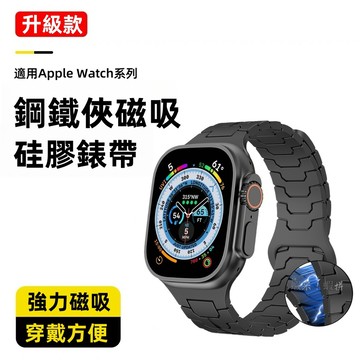 鋼鐵俠 液態硅膠錶帶 適用於 Apple Watch 10 錶帶 9 8 7 6 5 SE 磁吸錶帶 46mm 49mm