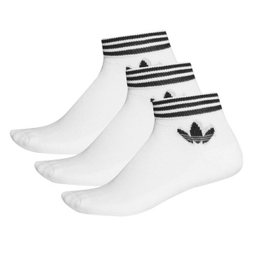 襪子 Trefoil Ankle Socks 白 黑 白襪 短襪 低筒 三線 厚底 毛巾布 EE1152