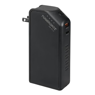 INTOPIC 廣鼎 PD&QC 18W快充旅充式行動電源 10000mAh大容量 內建AC插頭 雙孔輸出 Type-C雙向快充  PW-C112  黑色